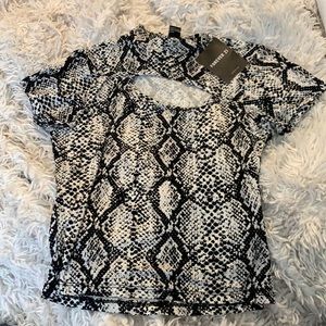 NWT Forever 21 Snakeskin Cut Out Top